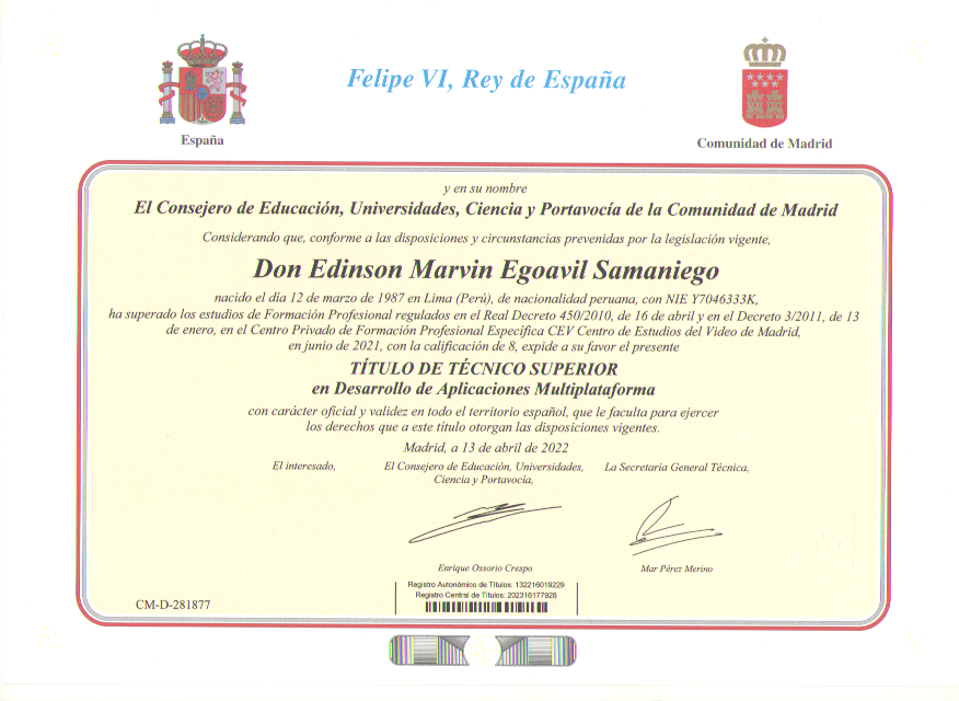 Título Técnico Superior en DAM